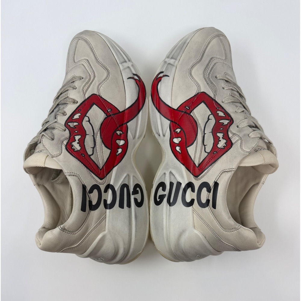 Gucci Rhyton Lips Leather Sneaker Size 9 US 8 Gucci - Picture 3 of 10